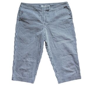 Sandro‎ Blue Stripe Capris Pants Women's Size 12